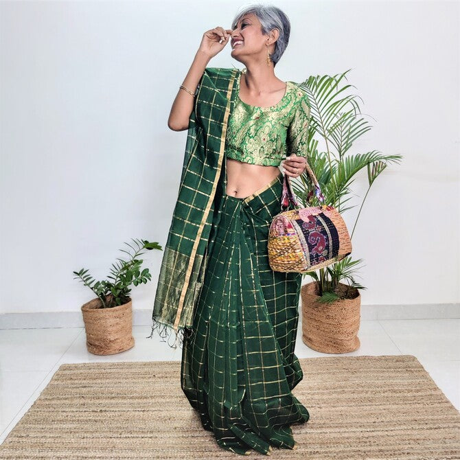 Pattola Silk Digital Print,Cotton Printed, Katha Stitch Single Partition  Sling Bag