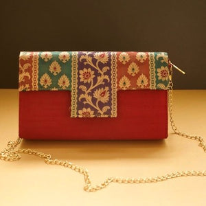 Maroon Silk Statement Clutches Chanchal fashion sustainable fashion brands in Bangalore