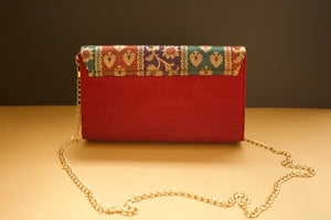 Maroon Silk Statement Clutches Chanchal fashion sustainable fashion brands in Bangalore