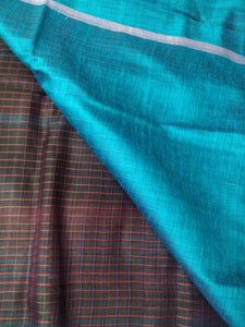 Beautiful sky blue handloom tussar silk saree I festive sari I Chanchal bringing art to life